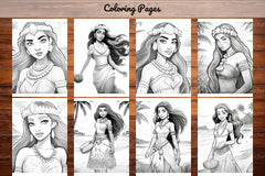 Polynesian Princess Coloring Book - CraftNest - Digital Crafting and Art