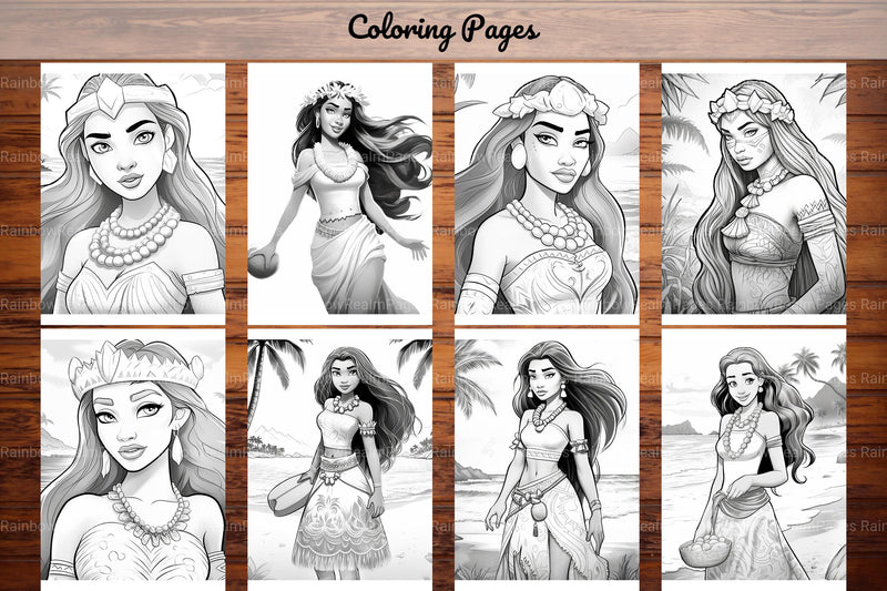 Polynesian Princess Coloring Book - CraftNest - Digital Crafting and Art