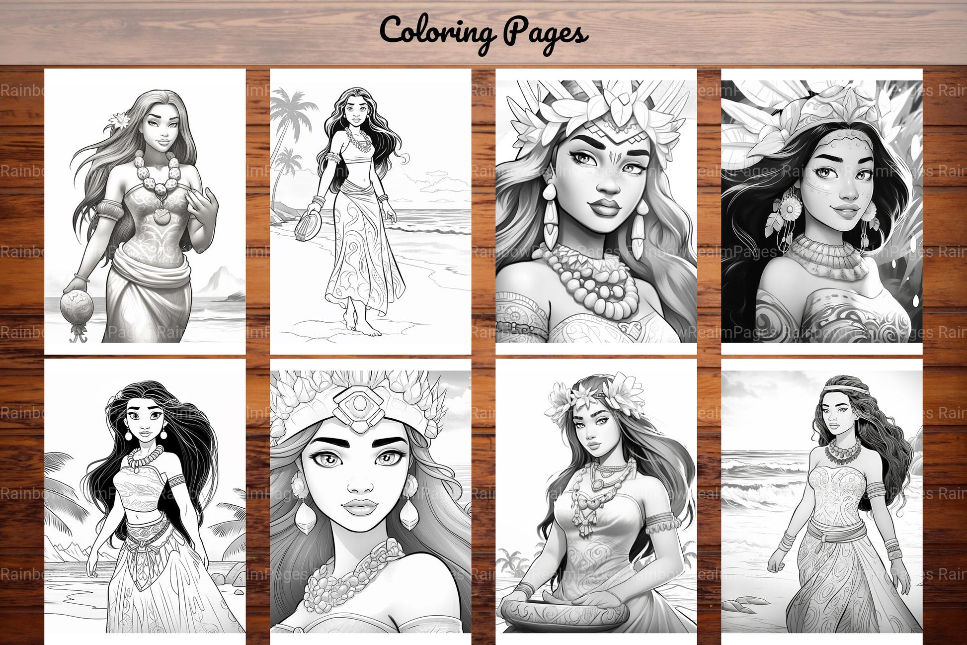 Polynesian Princess Coloring Book - CraftNest - Digital Crafting and Art
