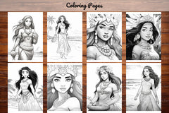 Polynesian Princess Coloring Book - CraftNest - Digital Crafting and Art