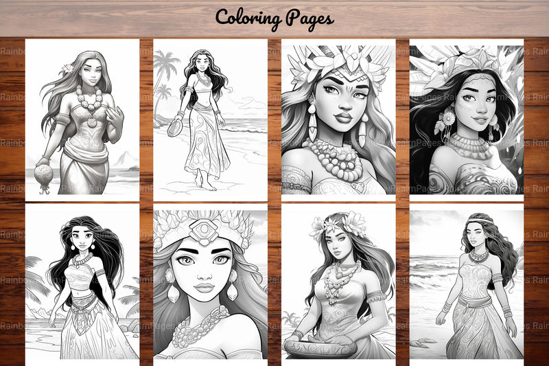 Polynesian Princess Coloring Book - CraftNest - Digital Crafting and Art