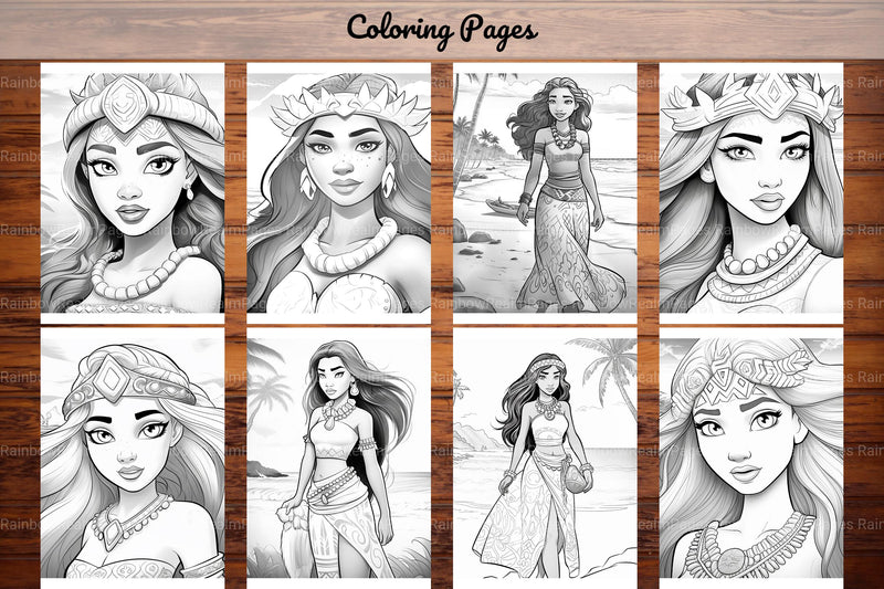 Polynesian Princess Coloring Book - CraftNest - Digital Crafting and Art