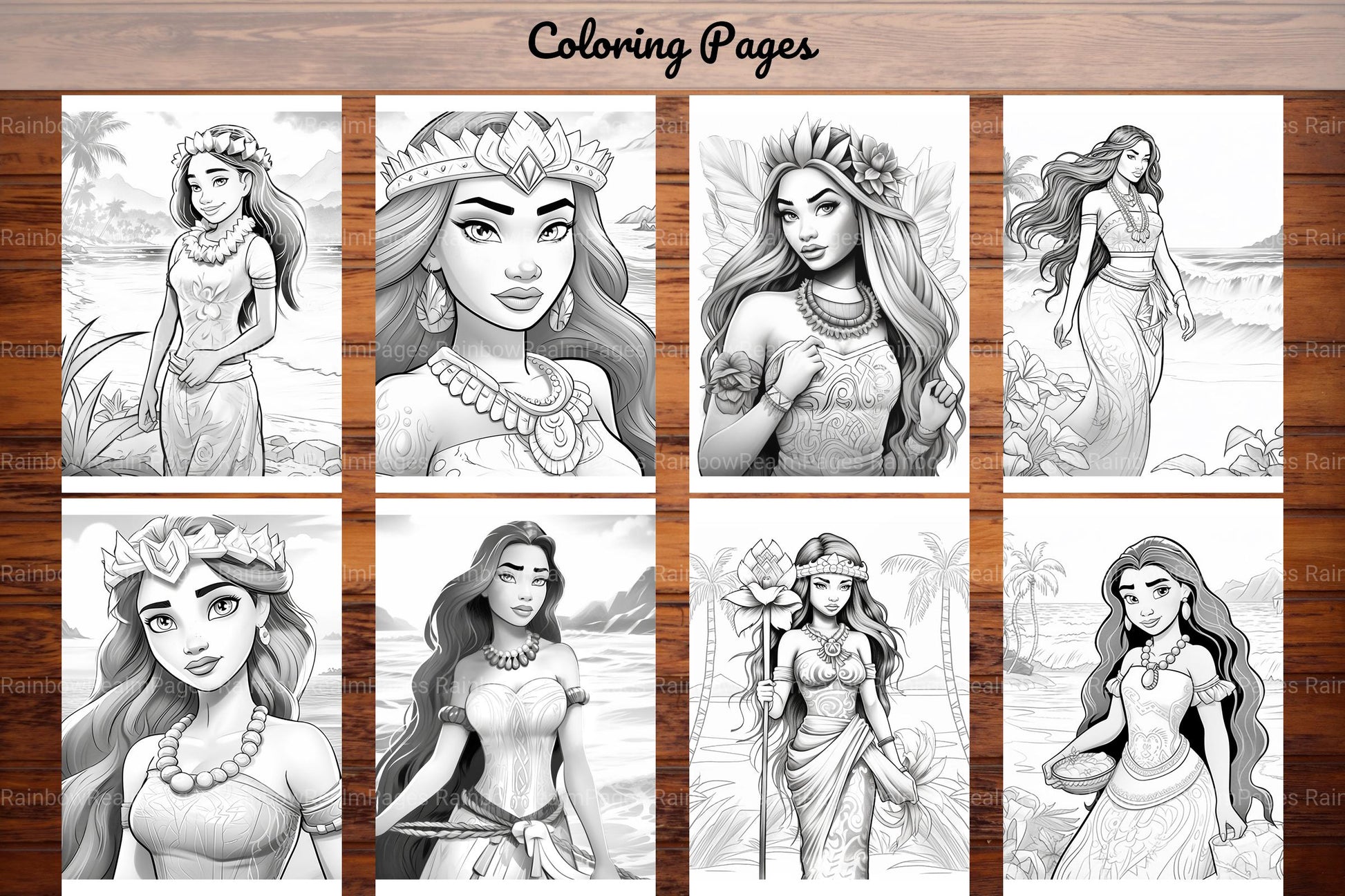Polynesian Princess Coloring Book - CraftNest - Digital Crafting and Art