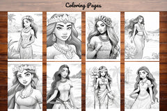 Polynesian Princess Coloring Book - CraftNest - Digital Crafting and Art