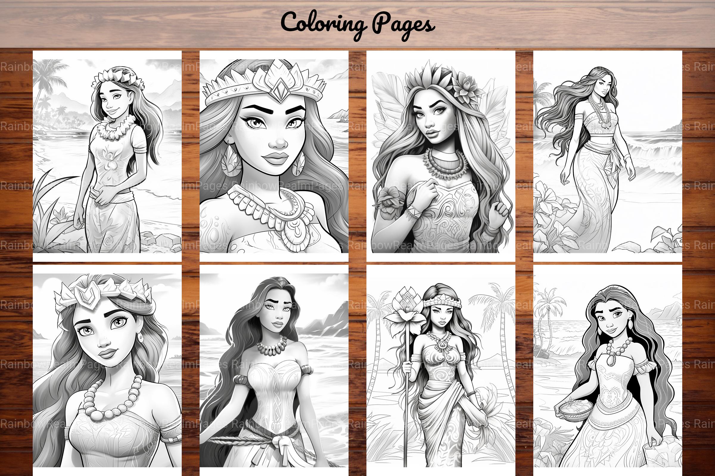 Polynesian Princess Coloring Book - CraftNest - Digital Crafting and Art