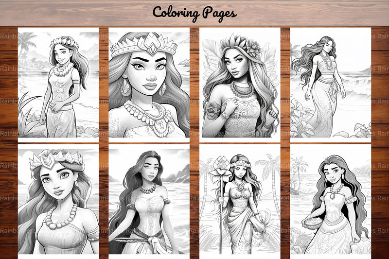 Polynesian Princess Coloring Book - CraftNest - Digital Crafting and Art