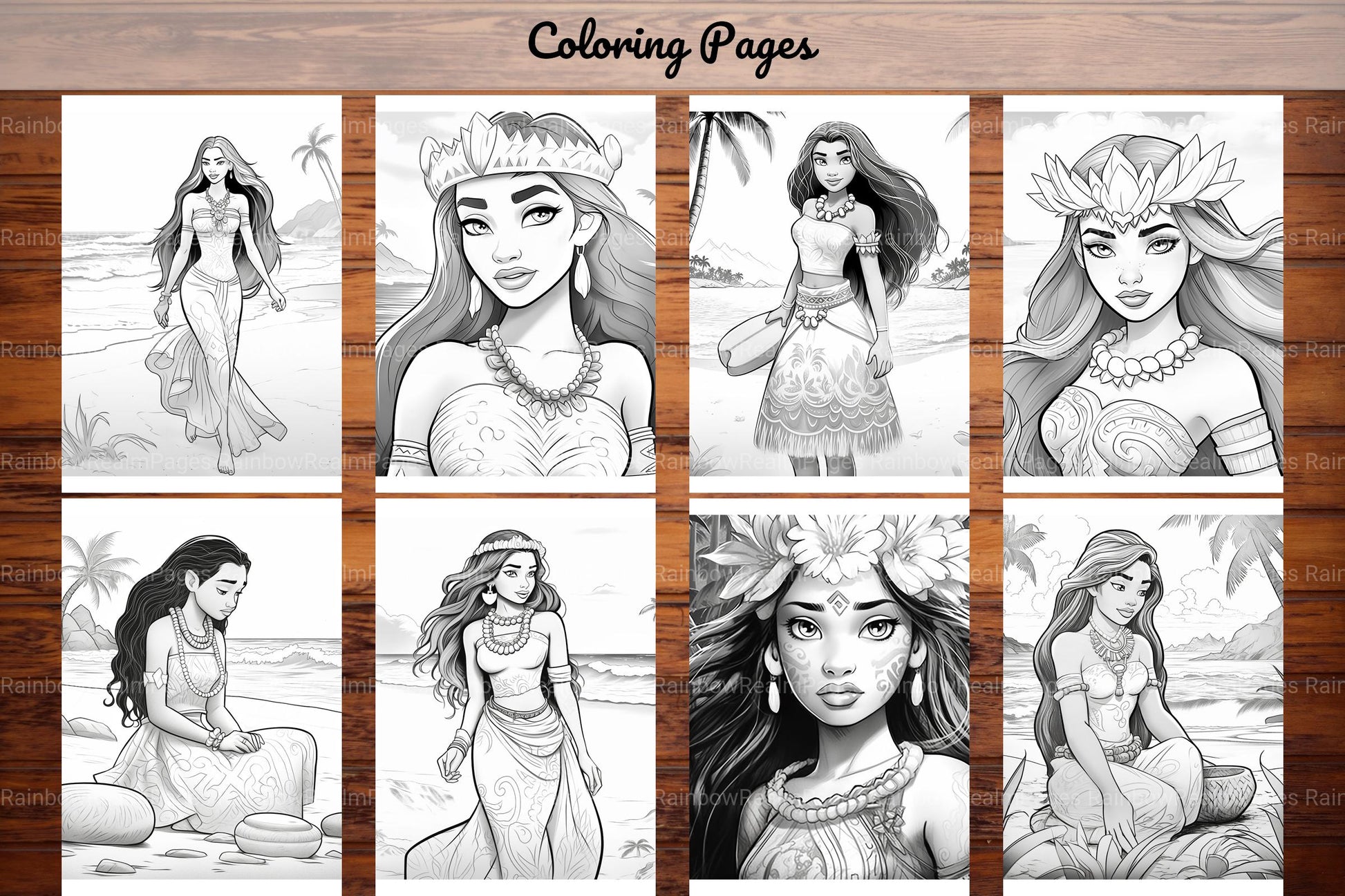 Polynesian Princess Coloring Book - CraftNest - Digital Crafting and Art