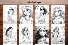 Polynesian Princess Coloring Book - CraftNest - Digital Crafting and Art
