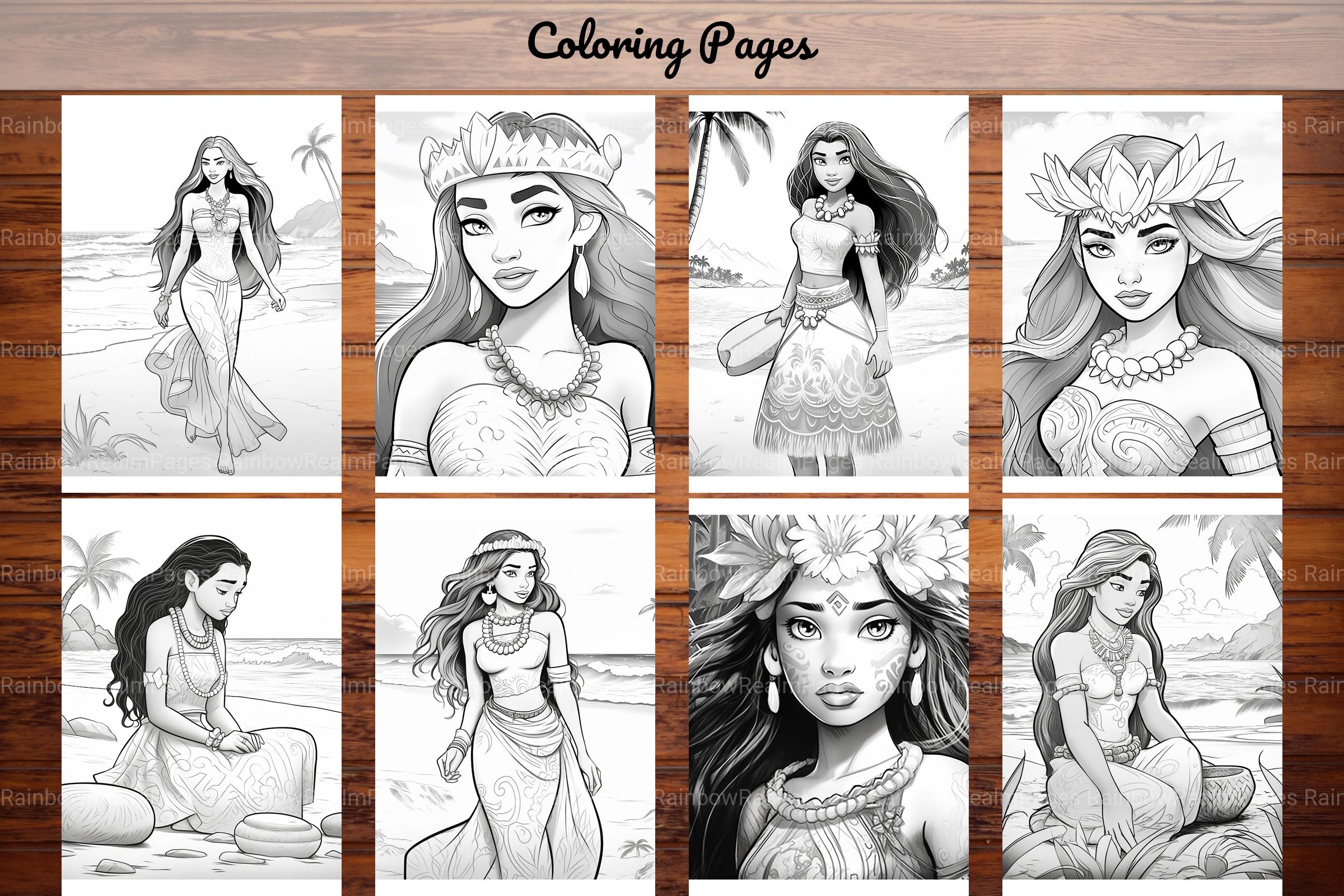 Polynesian Princess Coloring Book - CraftNest - Digital Crafting and Art