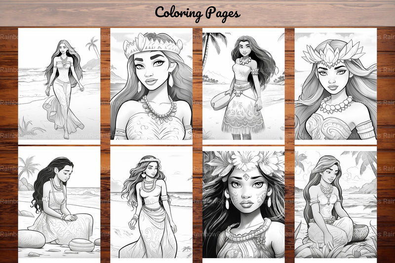 Polynesian Princess Coloring Book - CraftNest - Digital Crafting and Art