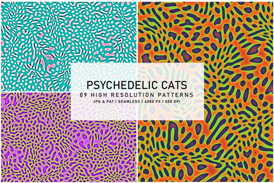 Psychedelic Cats - Animal Print
