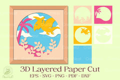 Pterodactyl 3D Layered Papercut Clipart Bundle - CraftNest - Digital Crafting and Art