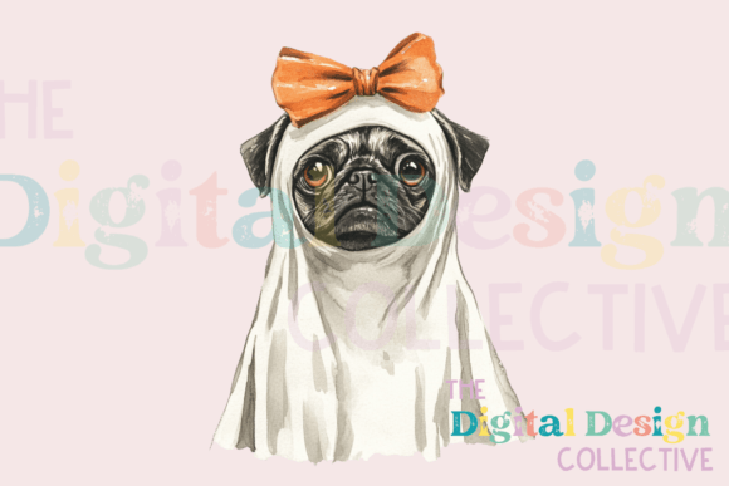 Pug Dog Ghost Halloween Clipart Bundle