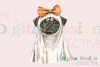 Pug Dog Ghost Halloween Clipart Bundle