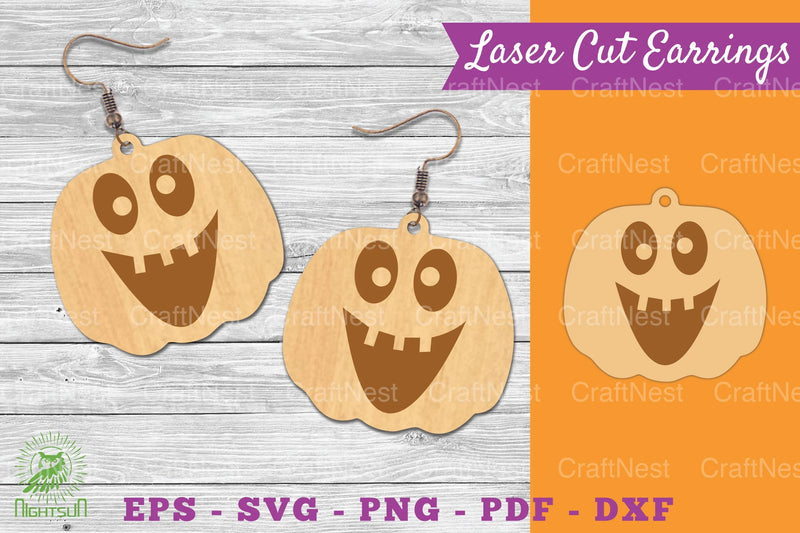 Pumpkin Face Laser Cut Earrings Clipart Bundle - CraftNest - Digital Crafting and Art