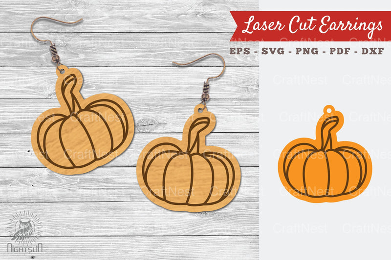 Pumpkin Laser Cut Earrings SVG Bundle - CraftNest - Digital Crafting and Art