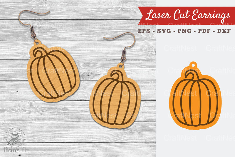 Pumpkin Laser Cut Earrings Design Bundle - CraftNest - Digital Crafting and Art