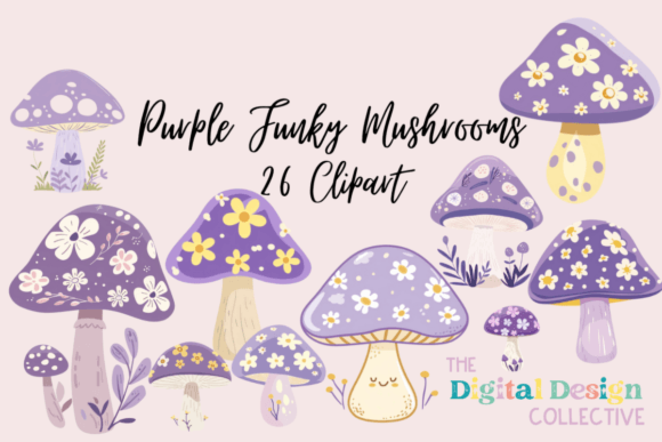 Funky Mushroom Clipart Bundle