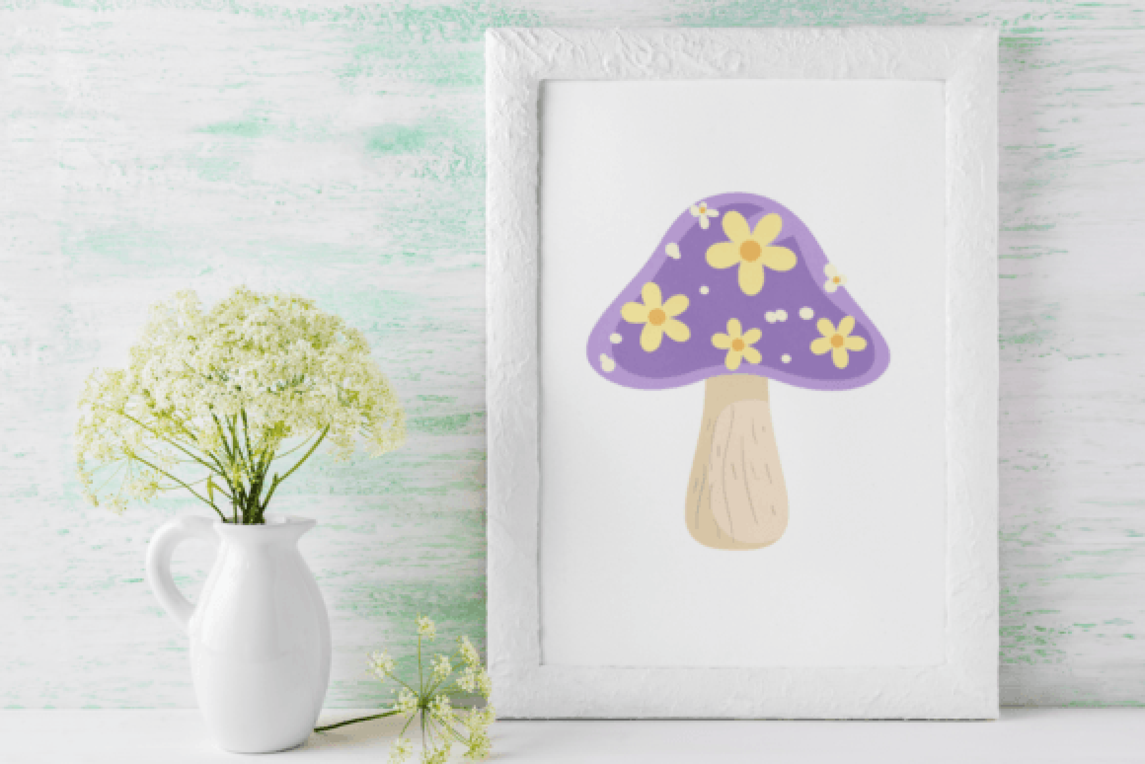 Purple Funky Mushroom Clipart Bundle
