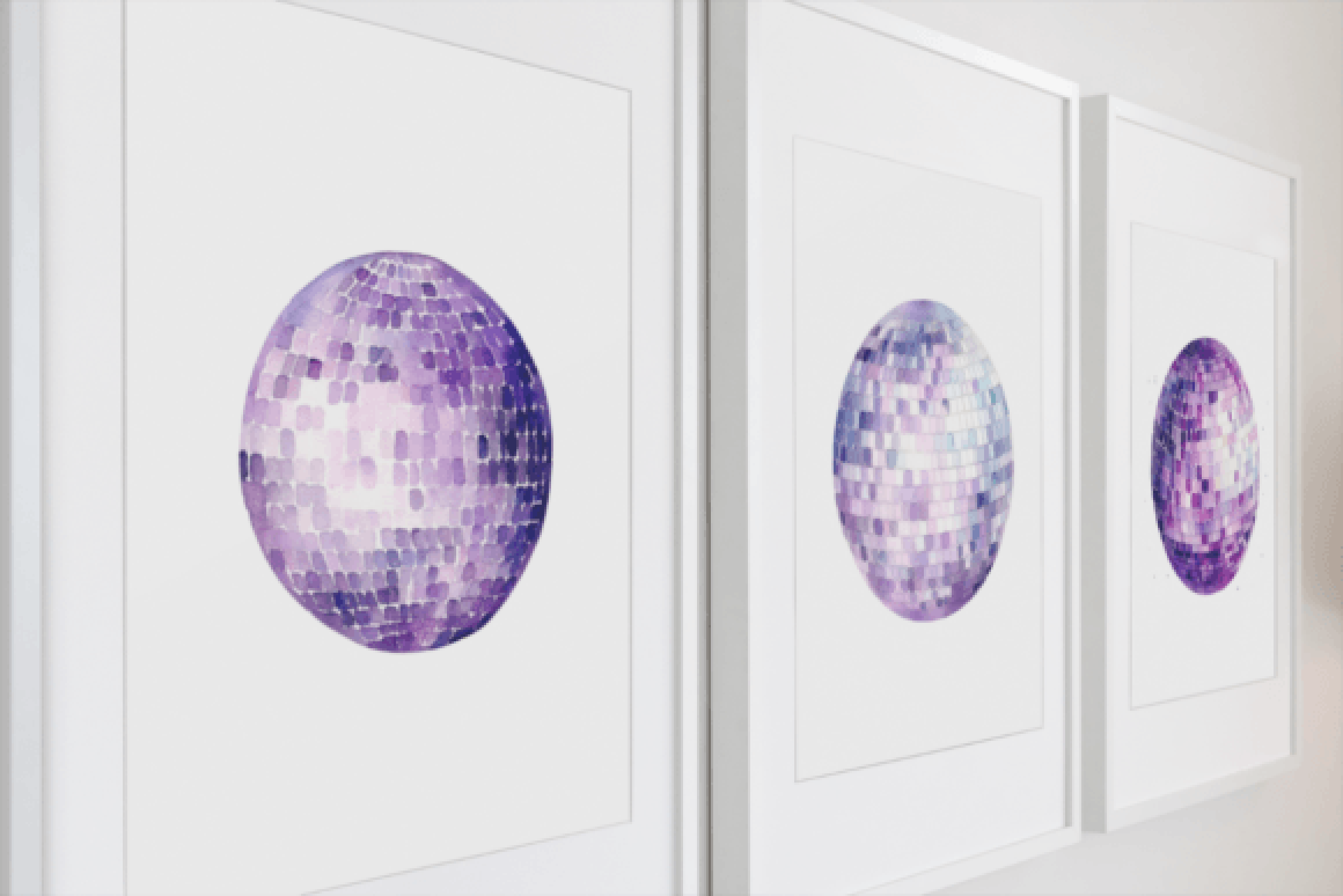 Vibrant Purple Disco Balls Clipart Bundle