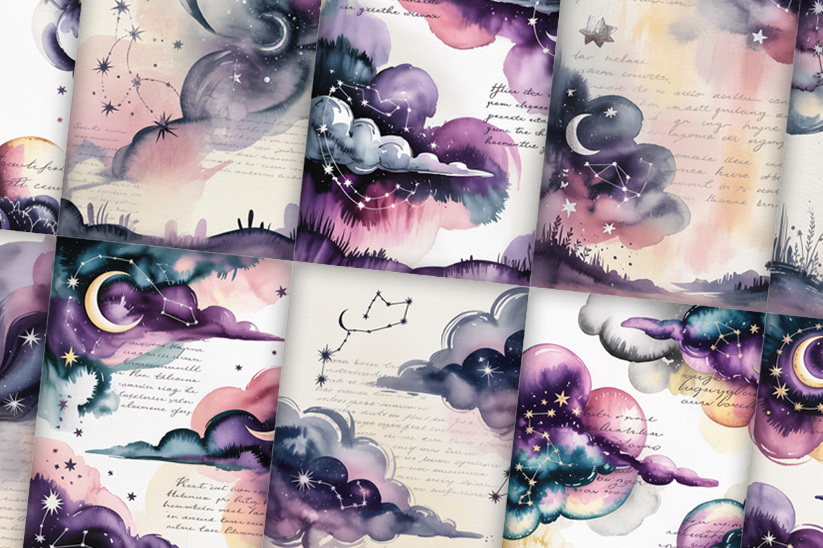 Purple Poetry Junk Journal Papers - CraftNest - Digital Crafting and Art