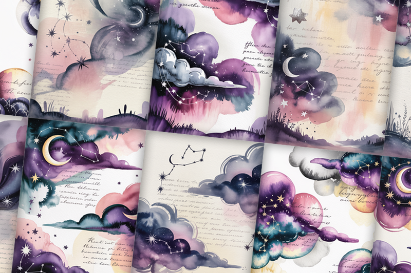 Purple Poetry Junk Journal Papers - CraftNest - Digital Crafting and Art