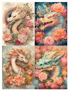 Floral Dragons Junk Journal Pages - CraftNest