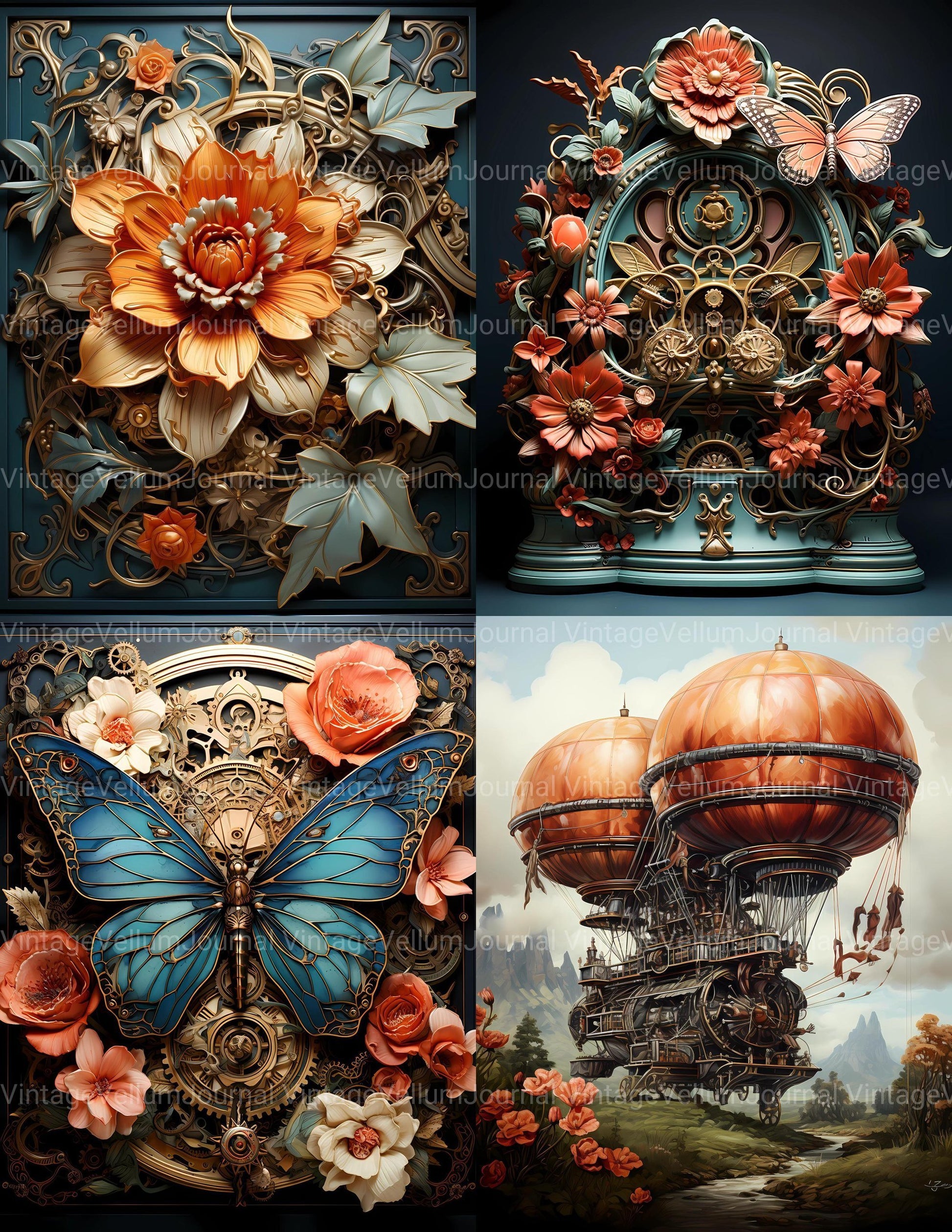 Steampunk Spring Junk Journal Pages - CraftNest