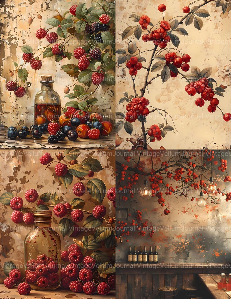 Red Fruit Junk Journal Pages - CraftNest - Digital Crafting and Art