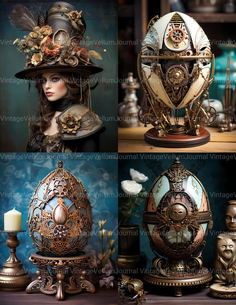 Steampunk Easter Junk Journal Pages - CraftNest