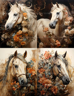 Horses With Flowers Junk Journal Pages - CraftNest