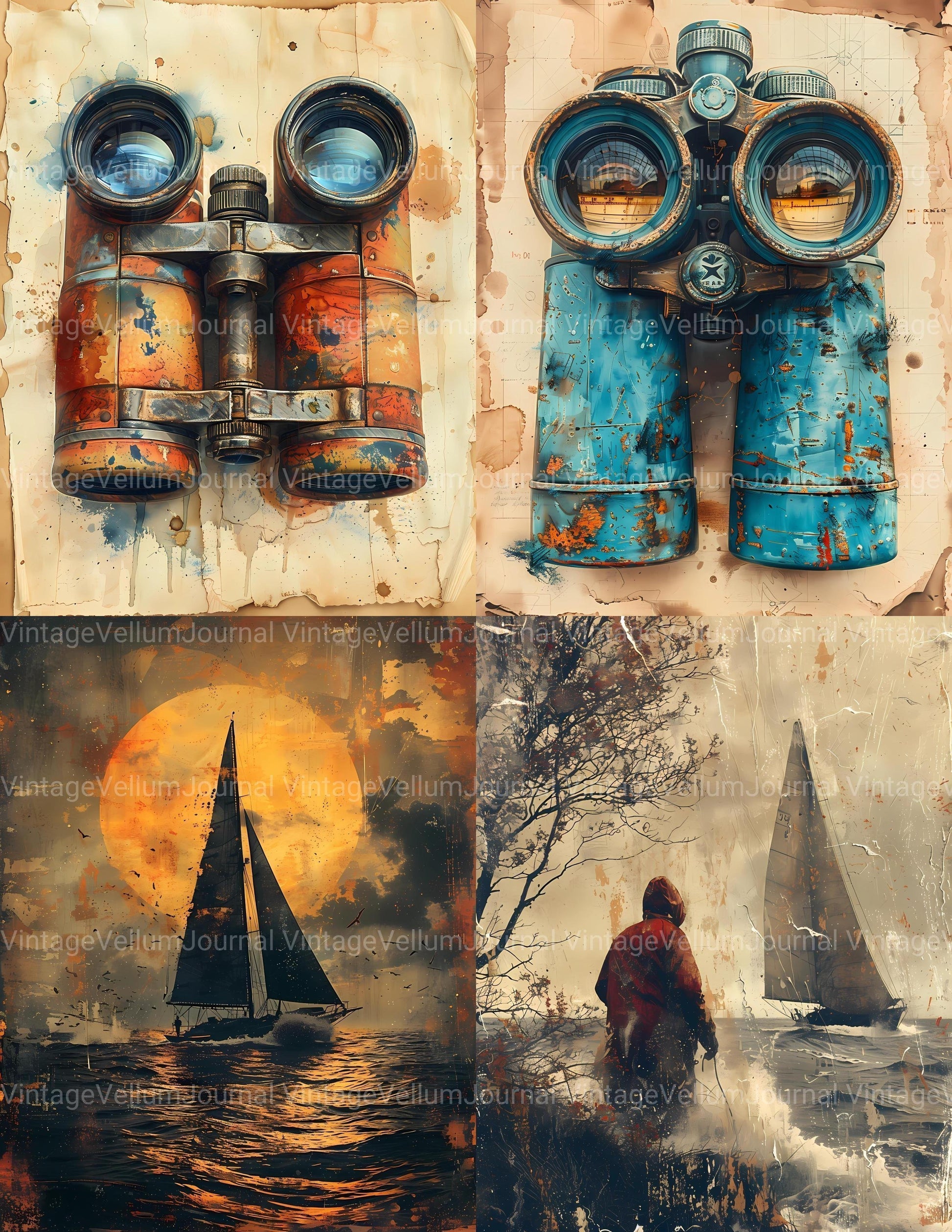 Sailing Junk Journal Pages - CraftNest - Digital Crafting and Art