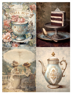 Tea Party Junk Journal Pages - CraftNest