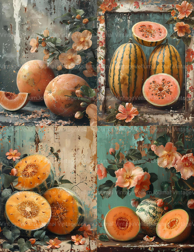 Melon Medley Junk Journal Pages - CraftNest - Digital Crafting and Art