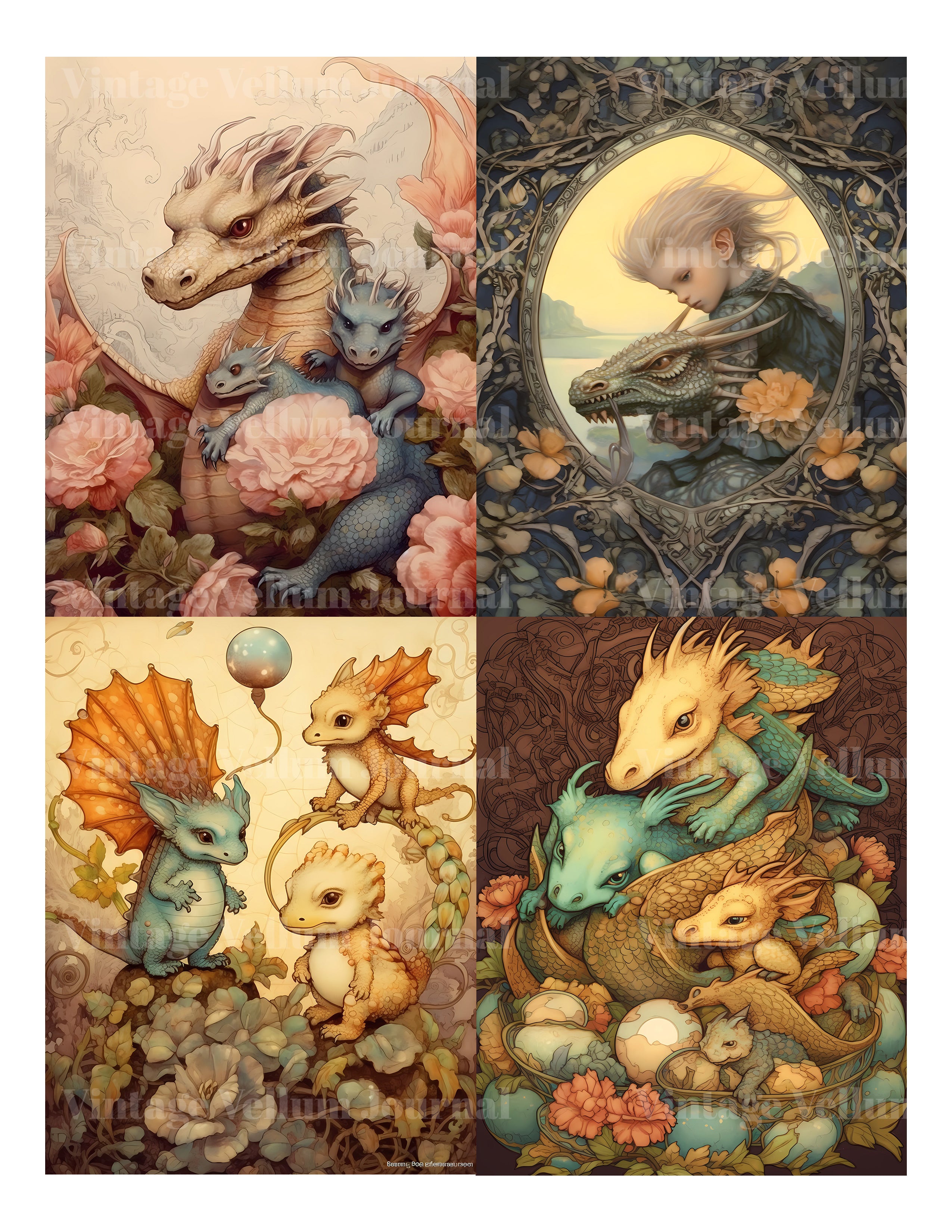 Baby Dragons Junk Journal Pages - CraftNest