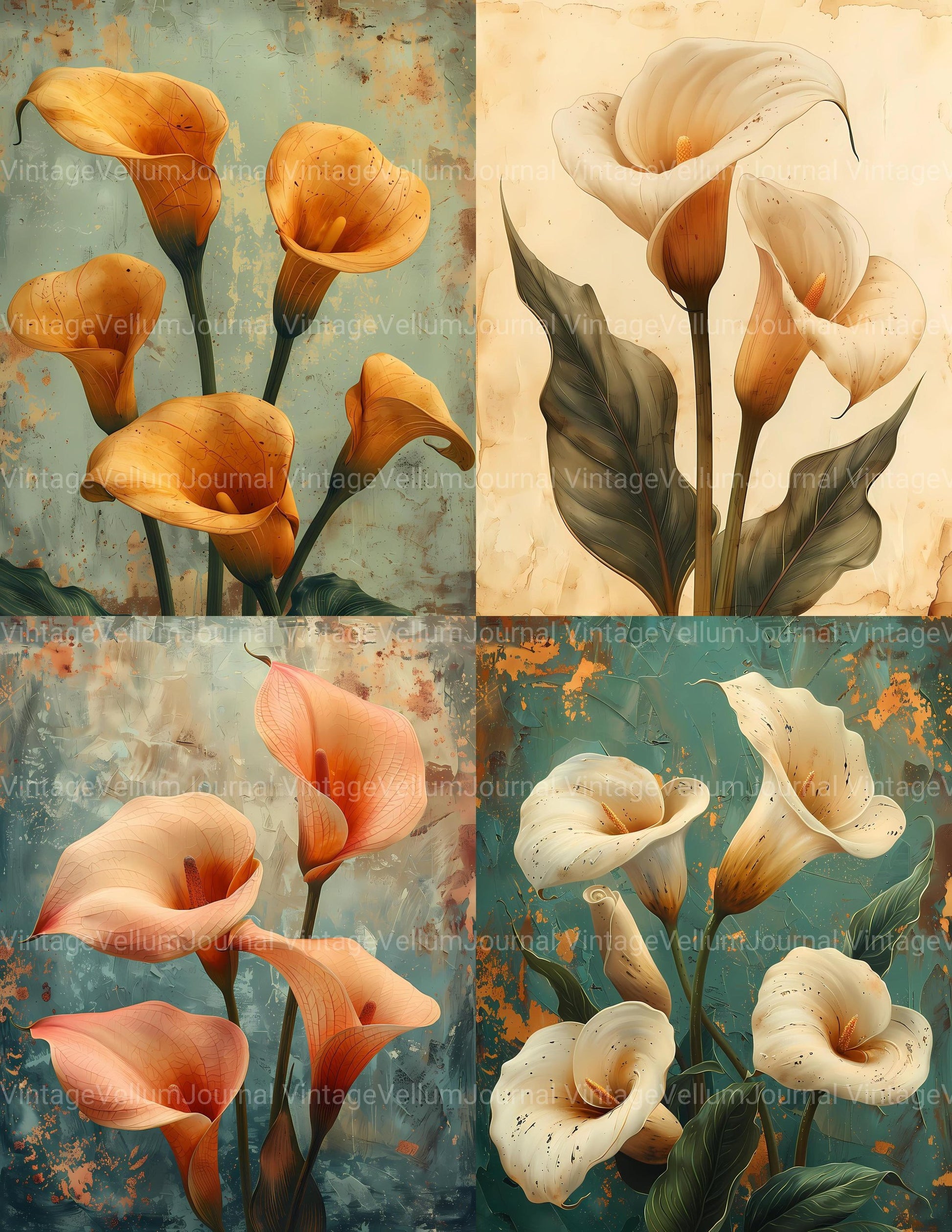 Calla Flowers Junk Journal Pages - CraftNest