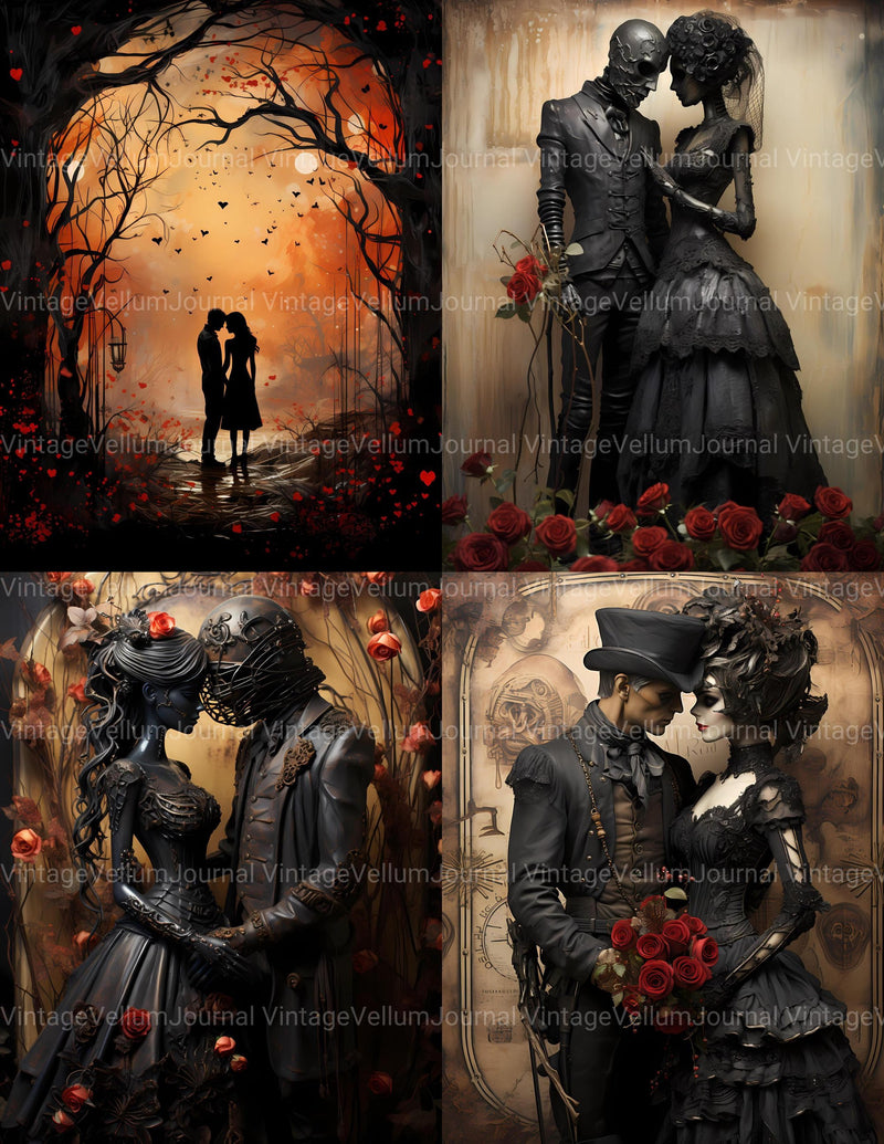 Gothic Valentine's Day Junk Journal Pages - CraftNest