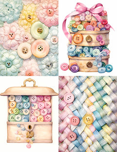 Vintage Buttons Junk Journal Pages - CraftNest