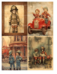 Kids Firefighters Junk Journal Pages - CraftNest