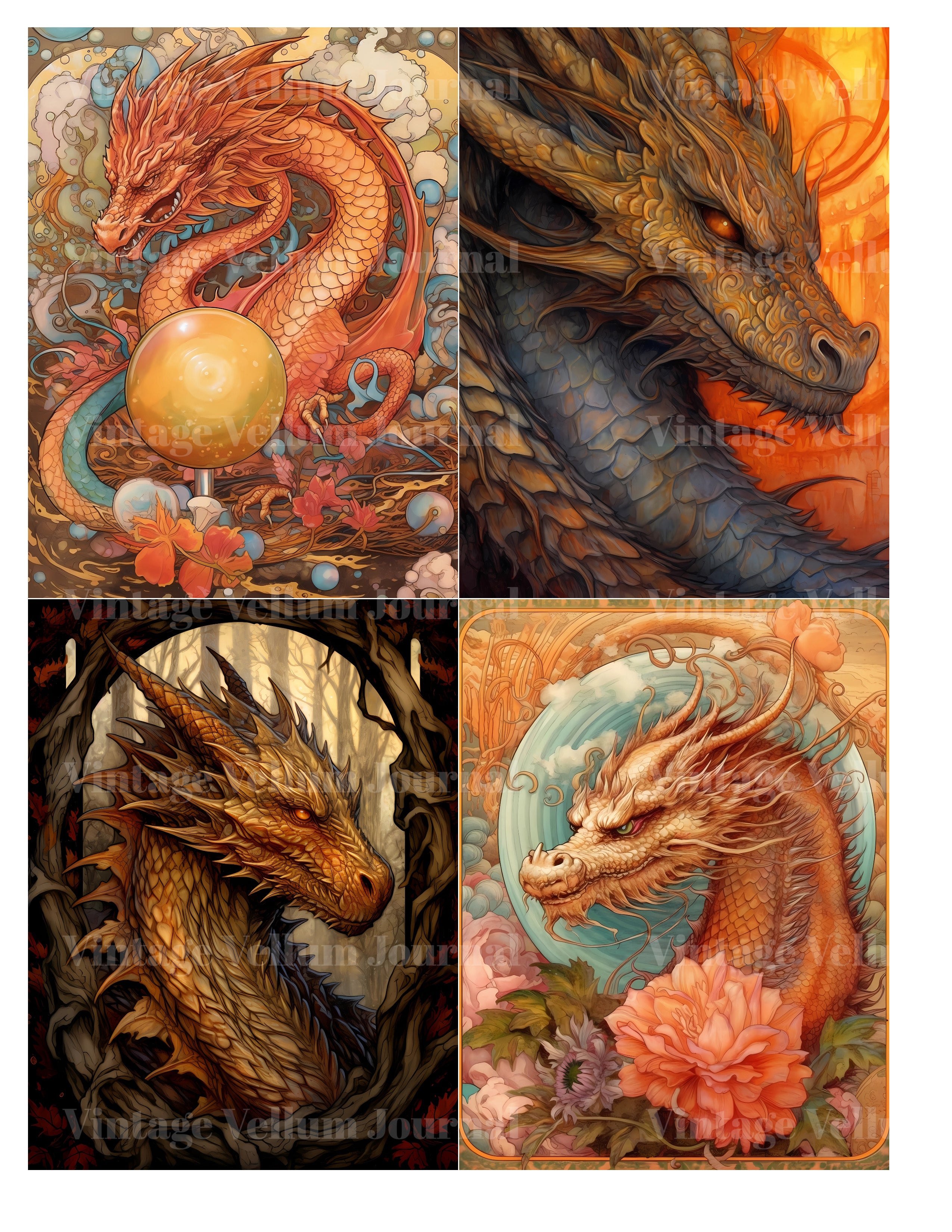 Fire Dragon Junk Journal Pages - CraftNest