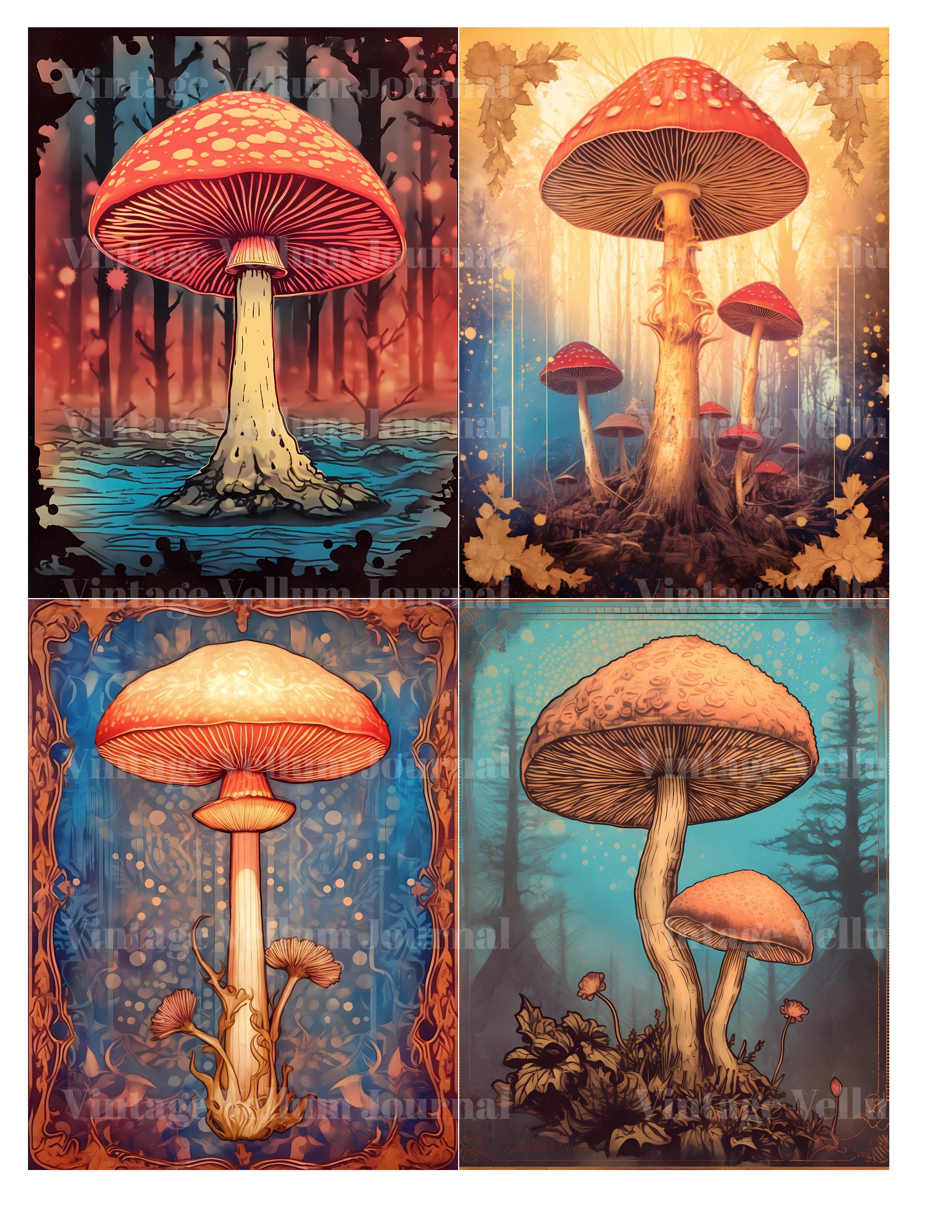 Magic Mushrooms Junk Journal Pages - CraftNest