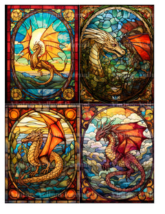 Stained Glass Dragons Junk Journal Pages - CraftNest