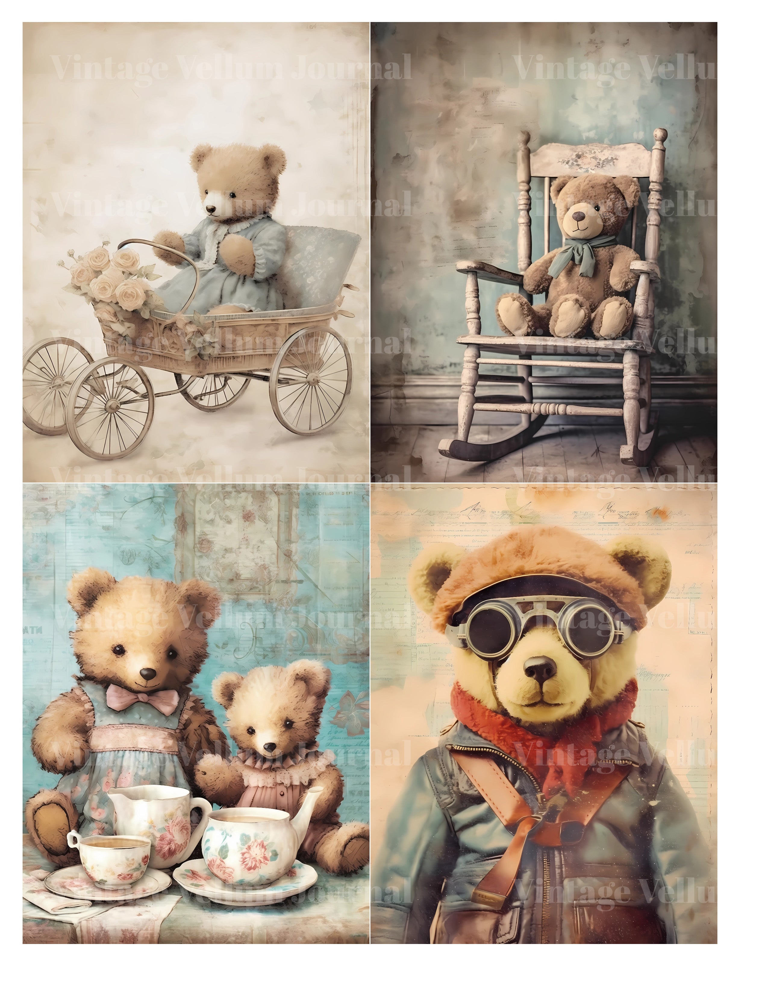 Teddy Bear Junk Journal Pages - CraftNest