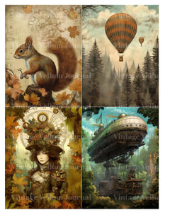 Steampunk Forest World Junk Journal Pages - CraftNest