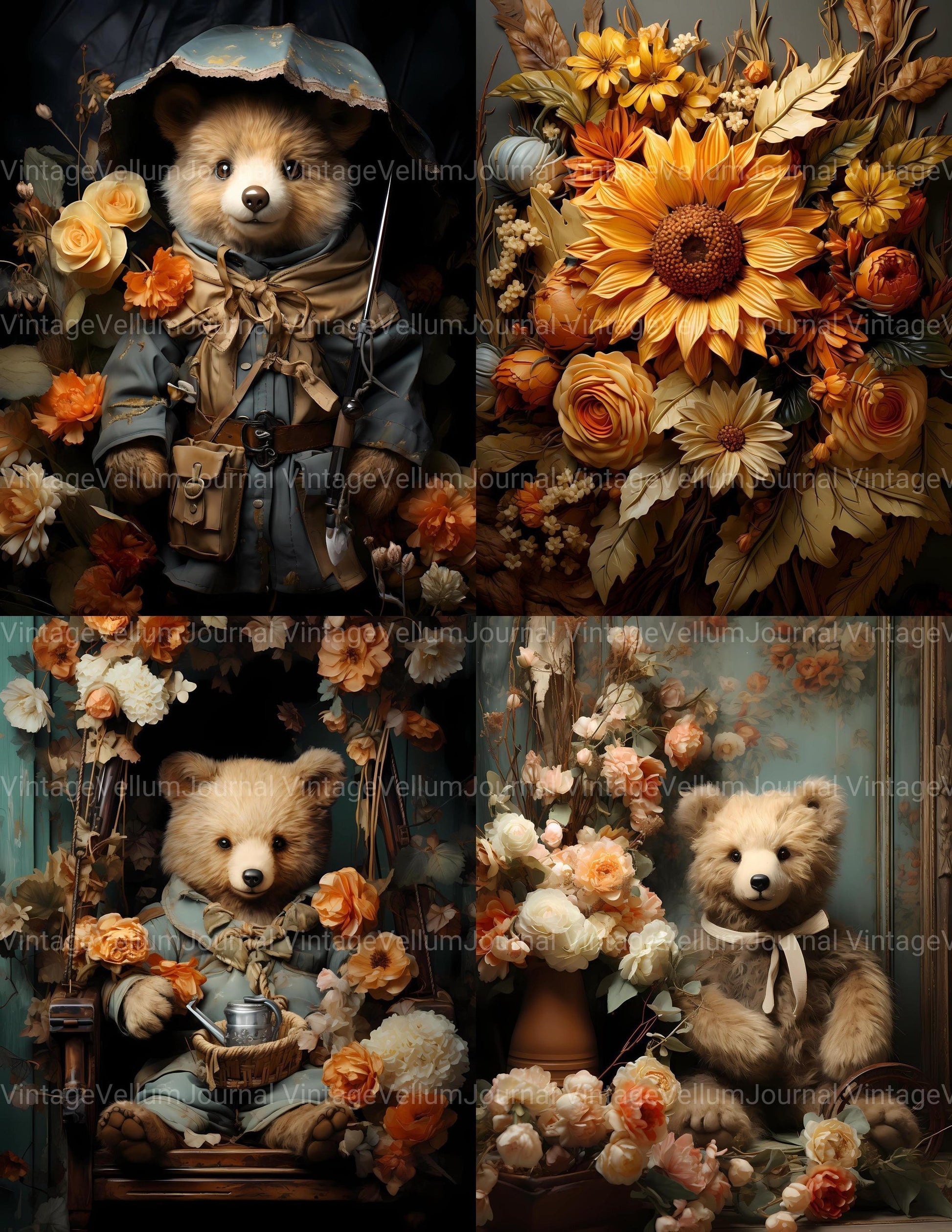 Teddy Bear Spring Junk Journal Pages - CraftNest