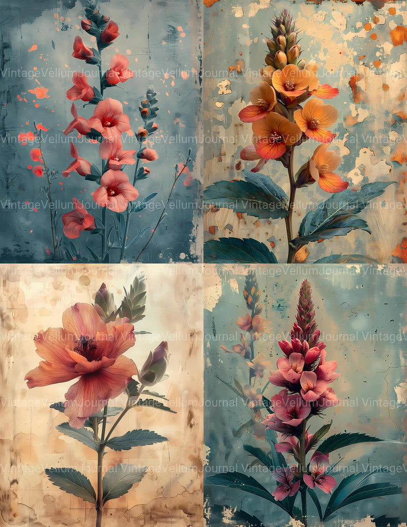 Snapdragon Flowers Junk Journal Pages - CraftNest