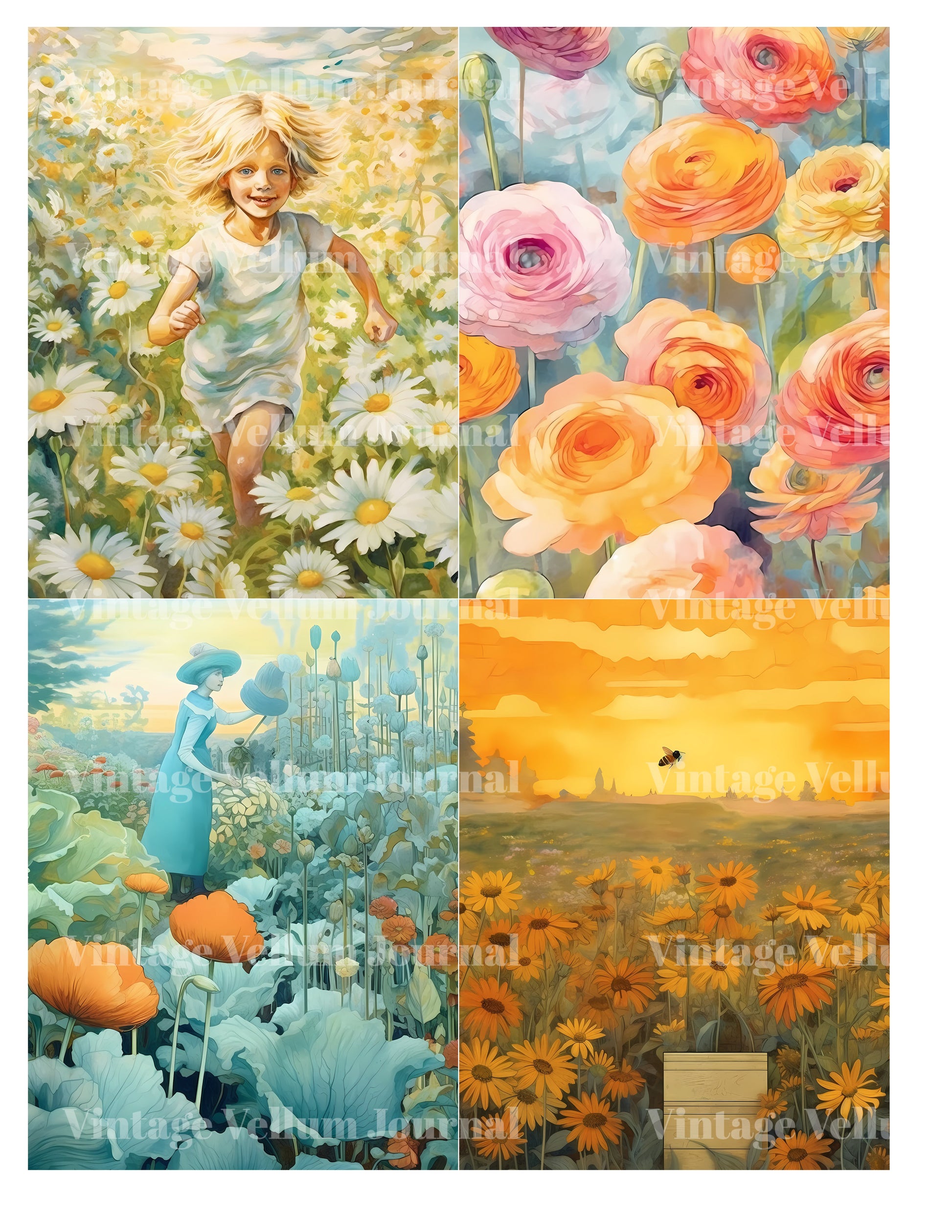 Flower Farming Junk Journal Pages - CraftNest