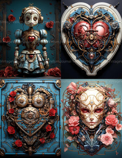 Roboter Valentine's Day Junk Journal Pages - CraftNest