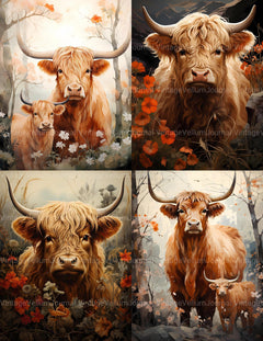 Highland Cow Spring Junk Journal Pages - CraftNest