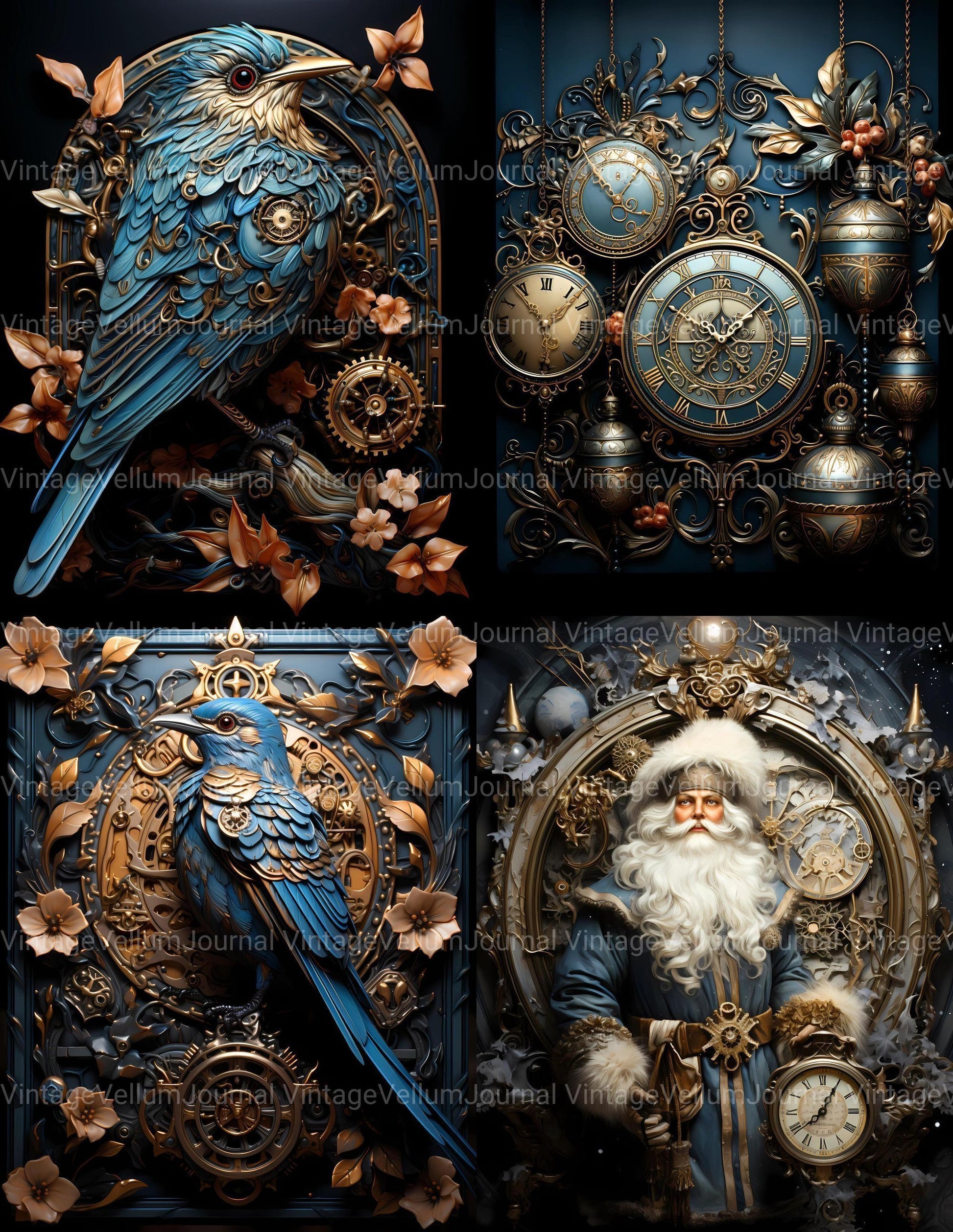 Steampunk Christmas Junk Journal Pages - CraftNest